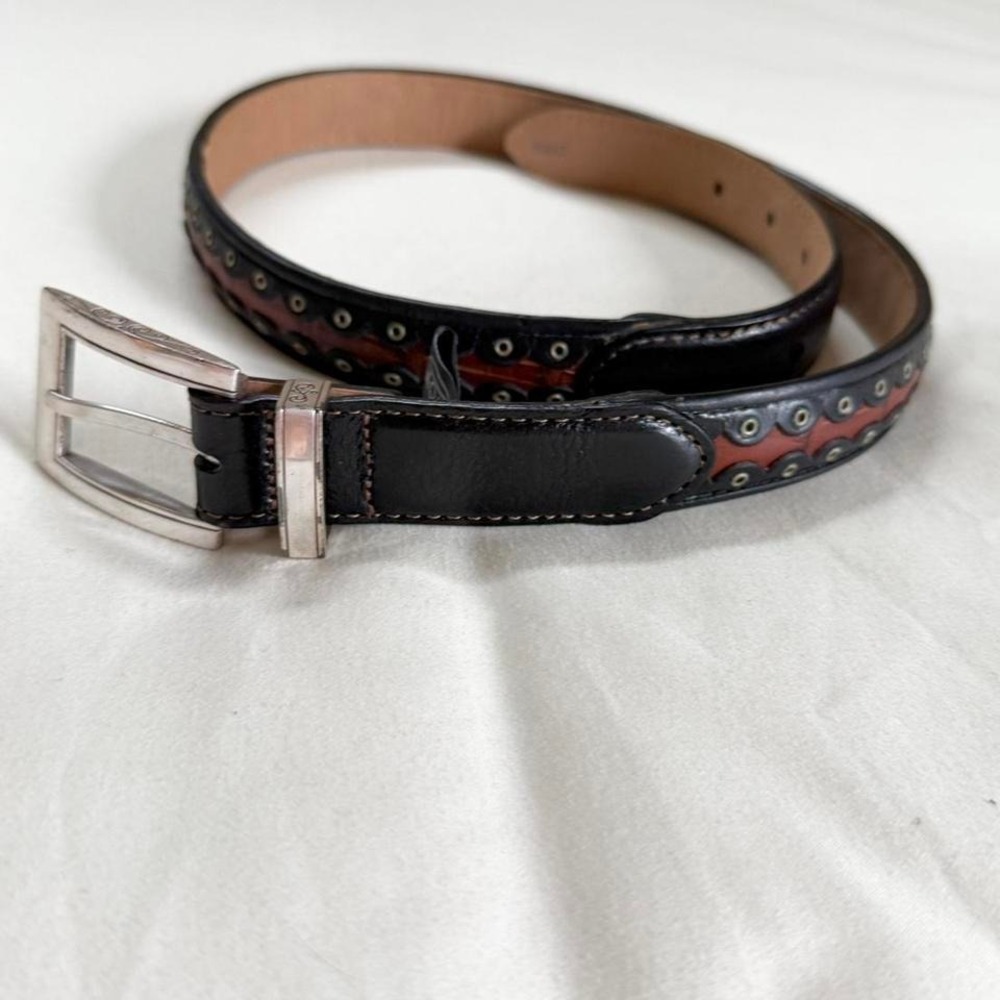 brown studded leather belt‎ Brighton